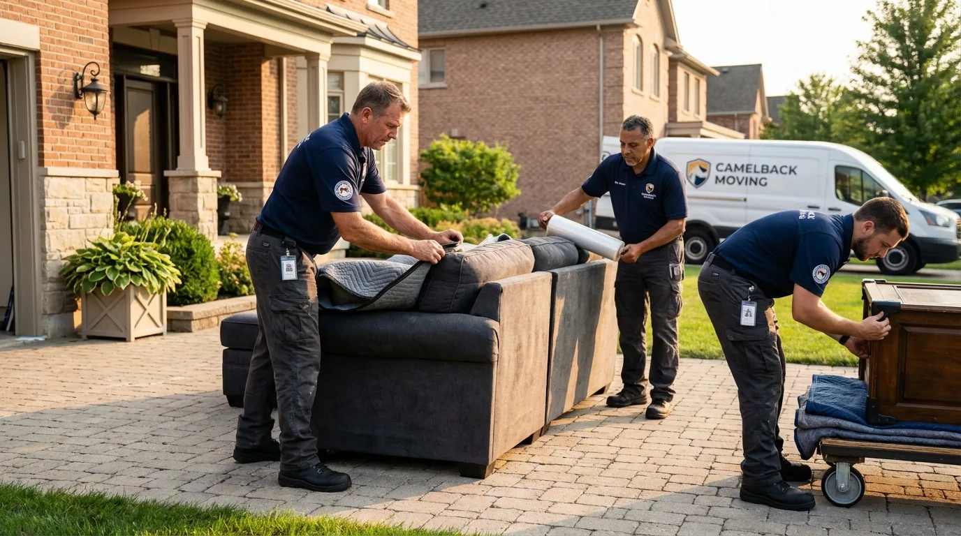 Large estate moving crew wrapping furniture in Maxwell, CA